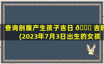 查询剖腹产生孩子吉日 🕊 吉时(2023年7月3日出生的女孩命理)